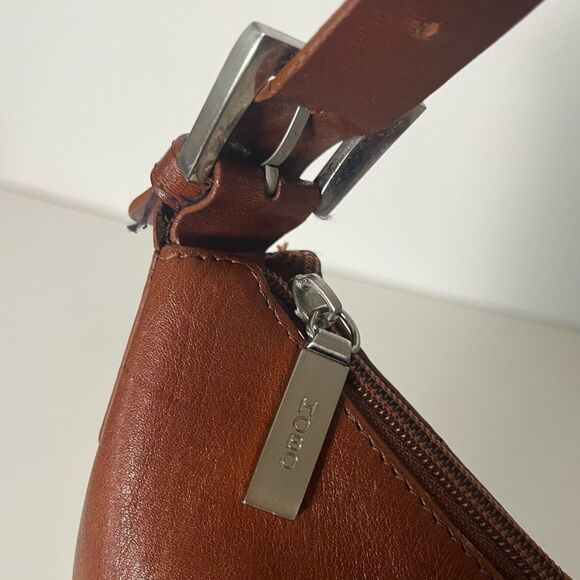 HOBO International Vintage Whiskey Smooth Brown Leather Flat Hobo Shoulder Bag - Picture 4 of 14